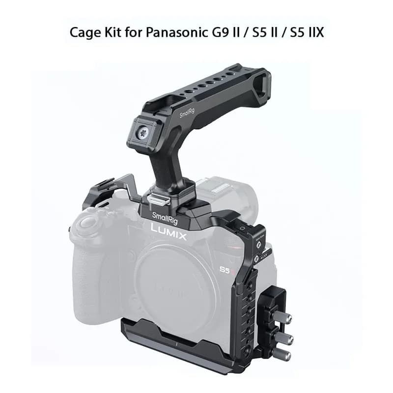 SmallRig cage kit for Panasonic G9 II / S5 II / S5 IIX, with cable clamp with upper handle Arca-Swis quick release plate for tripods 5752
