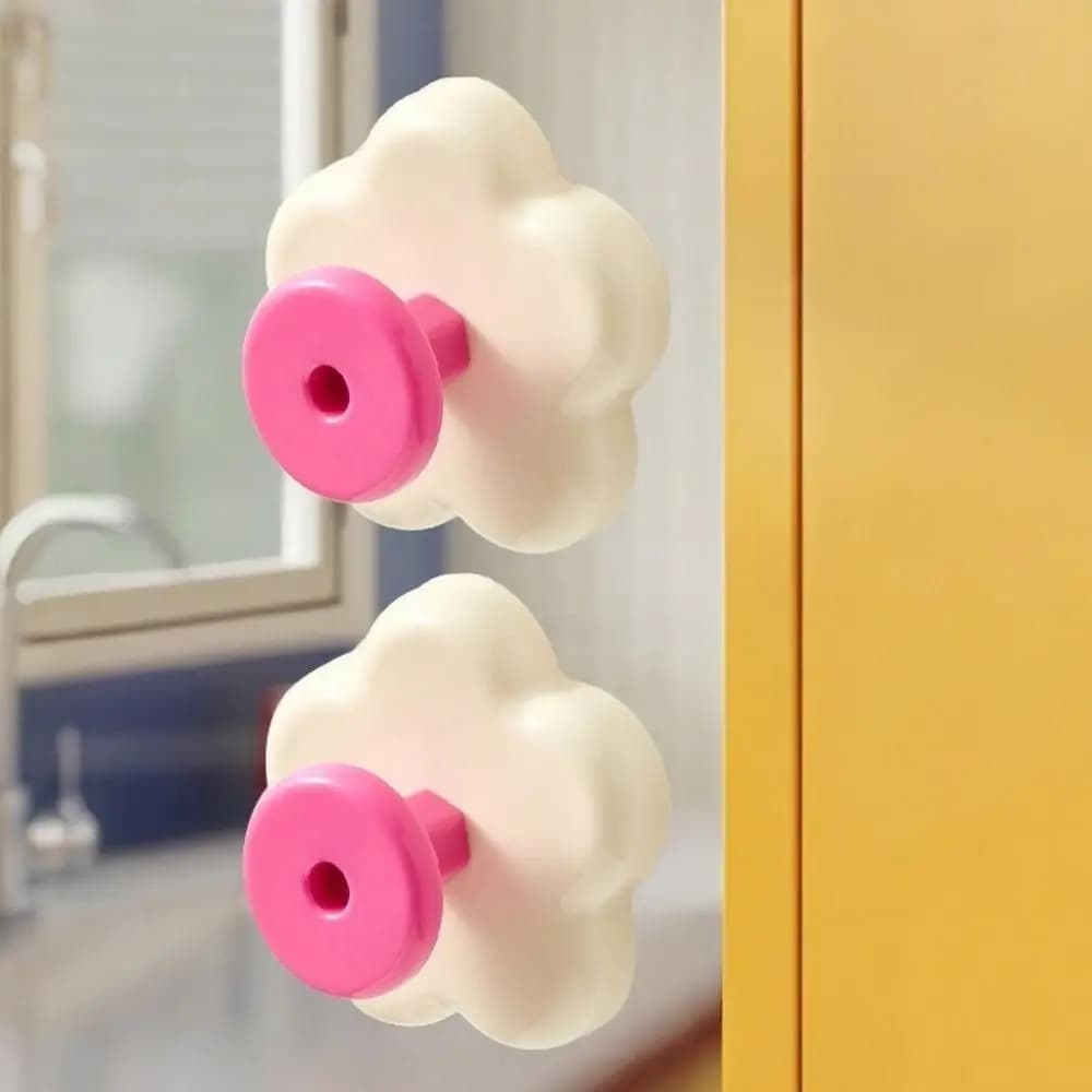 4 Pezzi Ganci a Ventosa Pratici Senza Foratura, Ganci Decorativi da Parete a Forma di Fiore, Appendiabiti Impermeabili per Porta