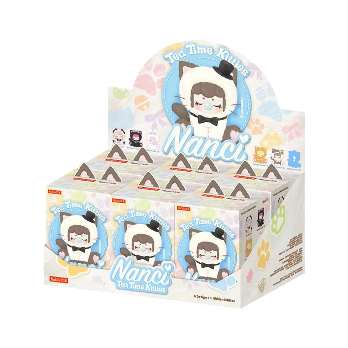 ROBOTIME Rolife Nanci Tea Time Kitties Blind Box, Serie di Portachiavi in Peluche Super Morbido, Stili di Abbigliamento per Gattini, Regalo da Collezione per Ragazze
