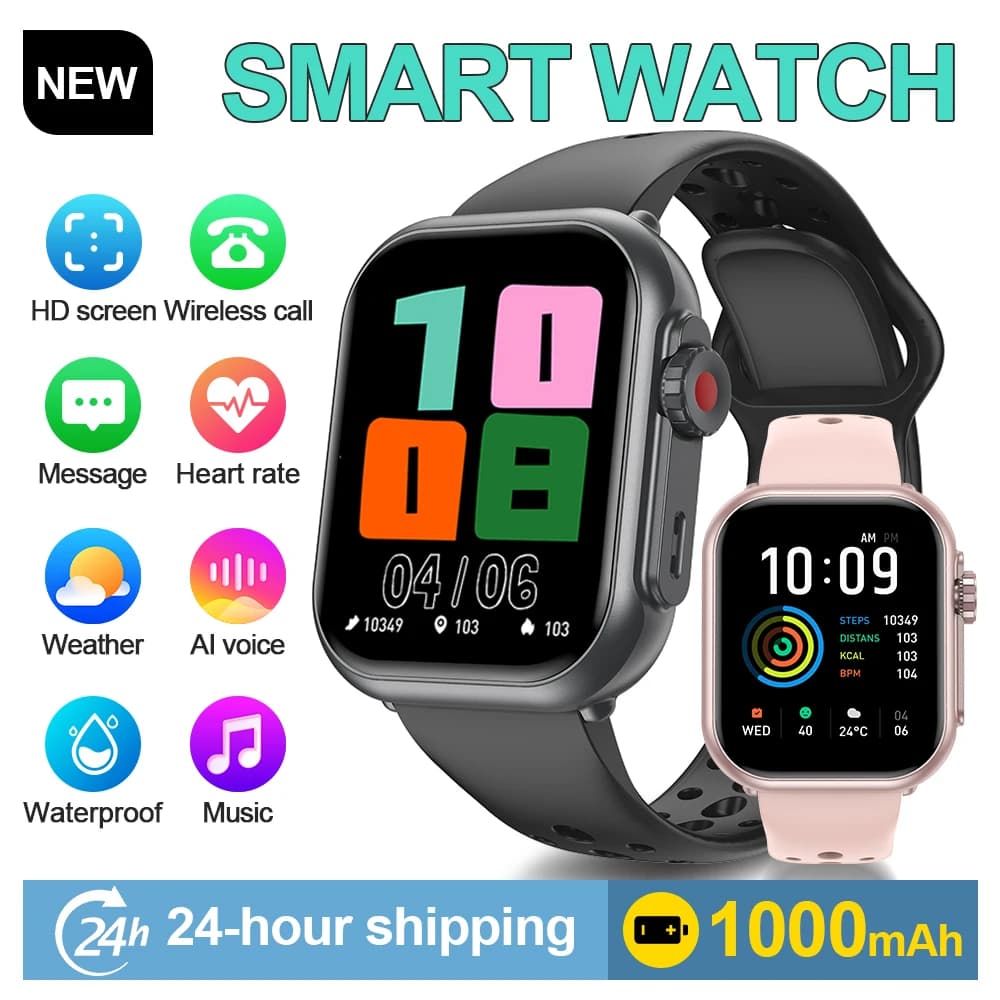 Nuovo Smartwatch per Monitoraggio della Salute 1000mAh, Schermo Touch Completo da 1,83 Pollici, Impermeabile IP68, Chiamate Bluetooth, per Uomini e Donne, 2026