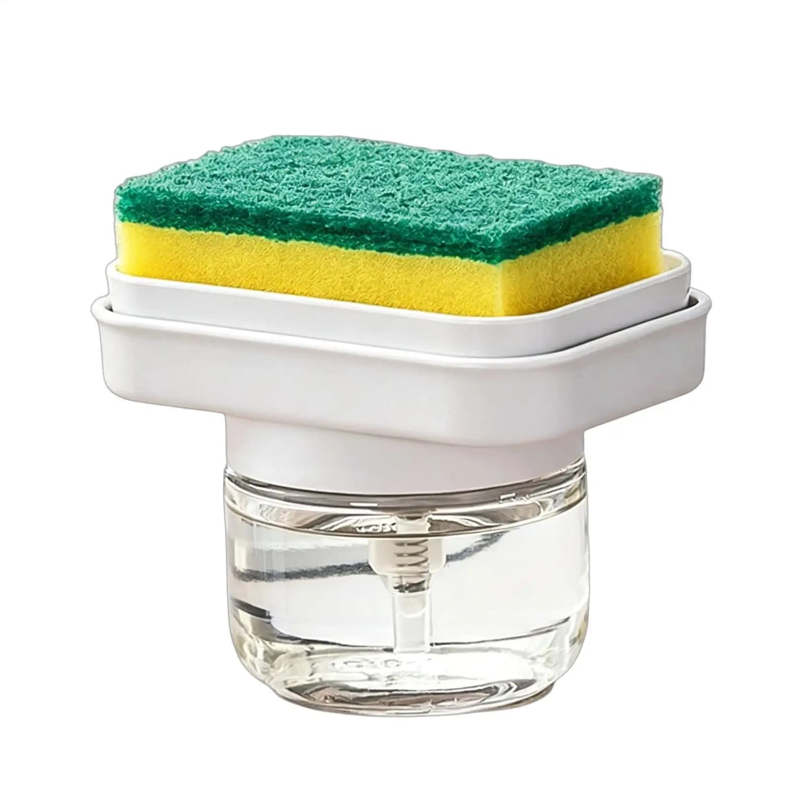 Dish Soap Dispenser Press Type Kitchen Detergent Pump Liquid Soap Dispenser With Sponge Holder For Home Bathroom Sink Counter