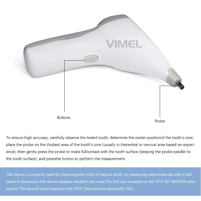 Dental equipment with color comparison for dental digital LED teeth whitening