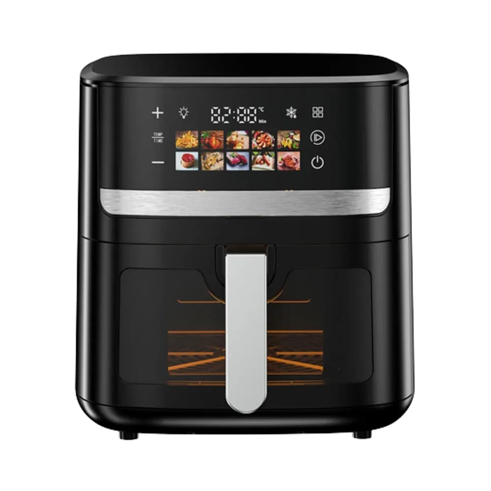1500W Air Fryer with Color Screen, Multifunction, 10 Preset Menu, Large 7L Capacity, Transparent Window, for Home Use, CE/ROHS/GS/LFGB Certificate