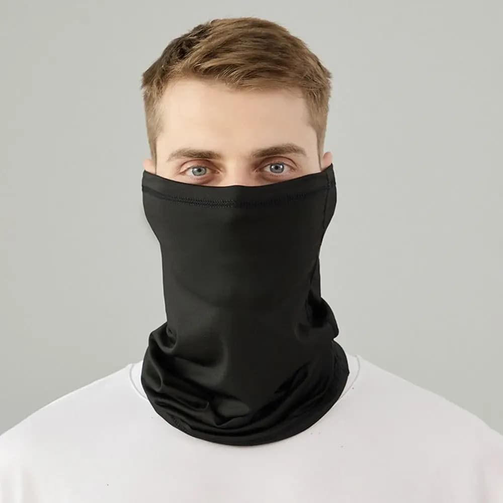 Maschera Sportiva Ciclismo Asciugatura Rapida in Seta Ghiaccio Traspirante Sciarpa Viso Protezione UV Assorbe Sudore Rinfrescante Scaldacollo Estivo
