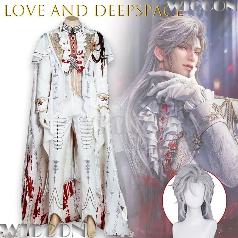 ‌ ‌ ‌ Orecchino Love and Deep Space Sylus Silver Wing Demon Crimson Wing, Scettro, Carta Solare, Cosplay Anime, Gioco di Ruolo, Natale, Carnevale