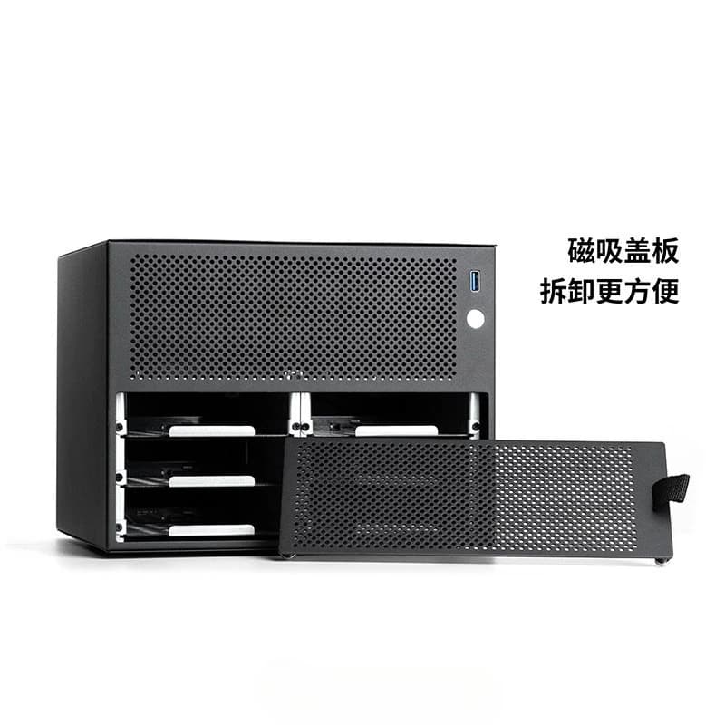 Case NAS a 6 bit con supporto per scheda madre ITX, ideale per server di archiviazione desktop fai-da-te, case compatto
