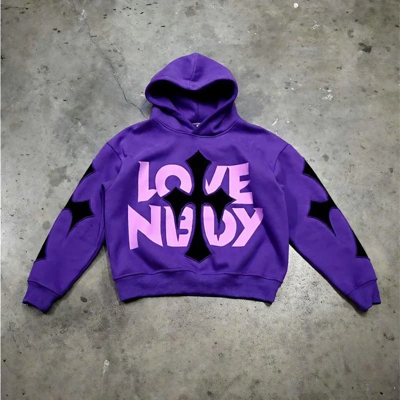Nuova felpa con cappuccio europea e americana Y2K con stampa di lettere casual street trend pullover con cappuccio da uomo e da donna