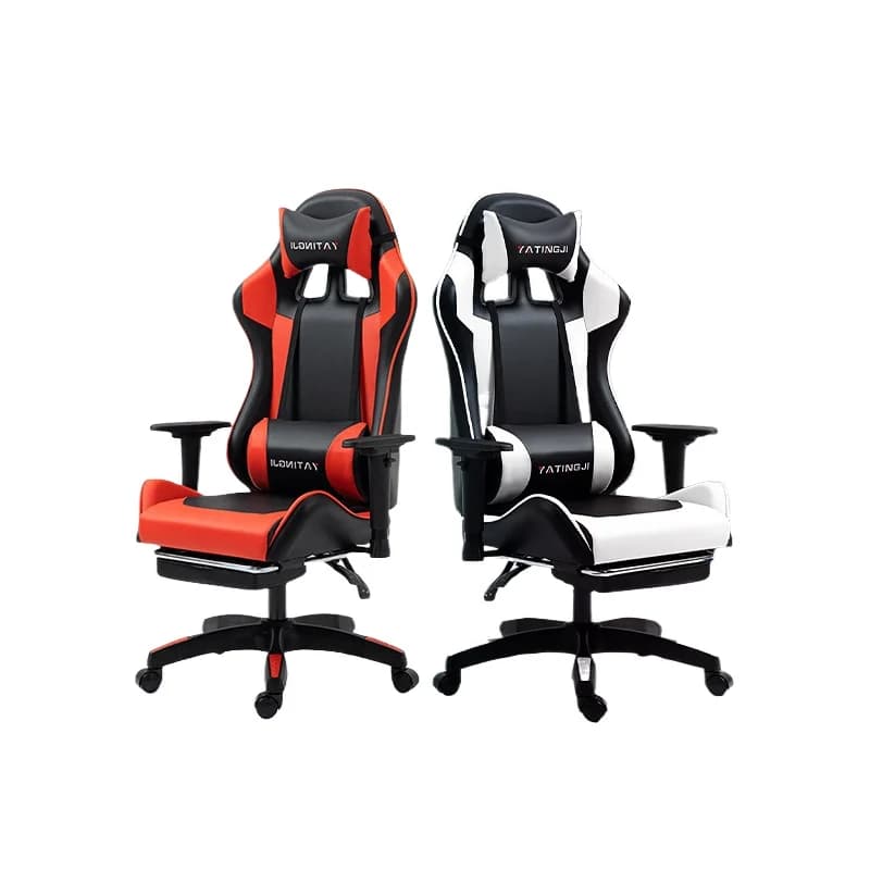 Sedia da Gaming per Esports e Ufficio, Ergonomica Reclinabile con Funzione Massaggio, Supporto Lombare Girevole per Casa