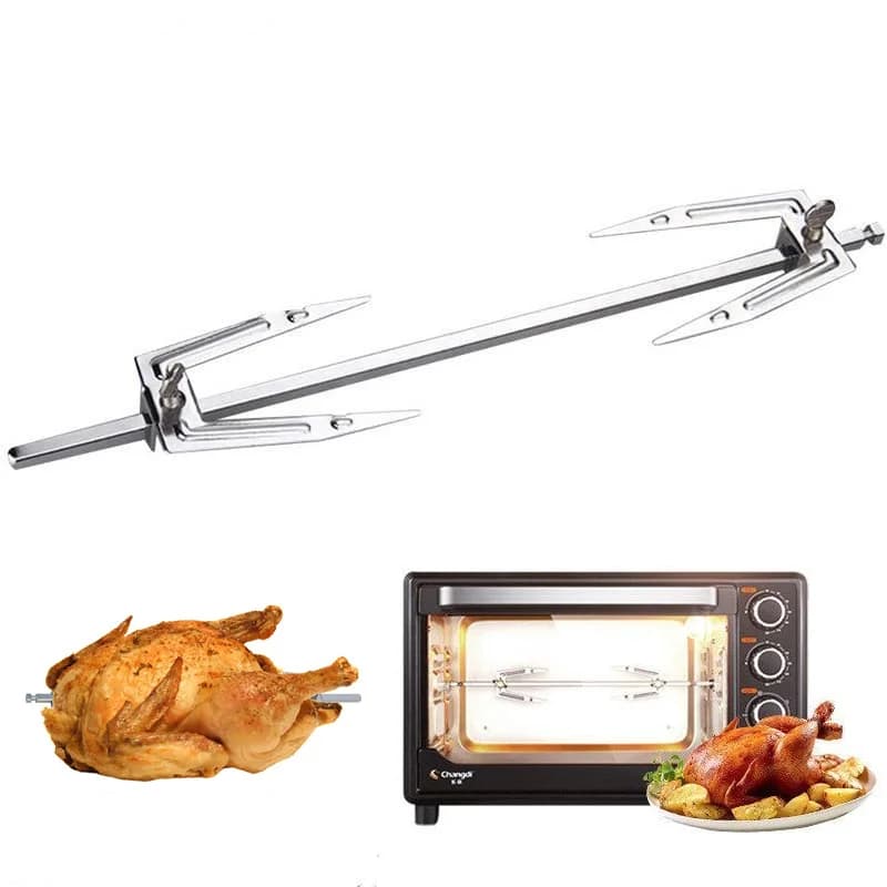 Forchetta per friggitrice ad aria in acciaio inossidabile Spiedino di pollo arrosto Carne di pesce Griglia Rotazione Forchette per torrefazione Strumenti per barbecue Accessori per forno