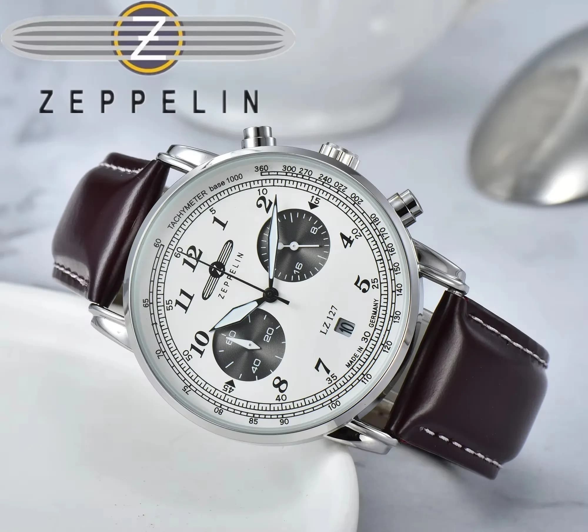 Zeppelin Hindenburg Series Retro Casual Multifunctional Chronograph Quartz Couple Wristwatches For Men And Women