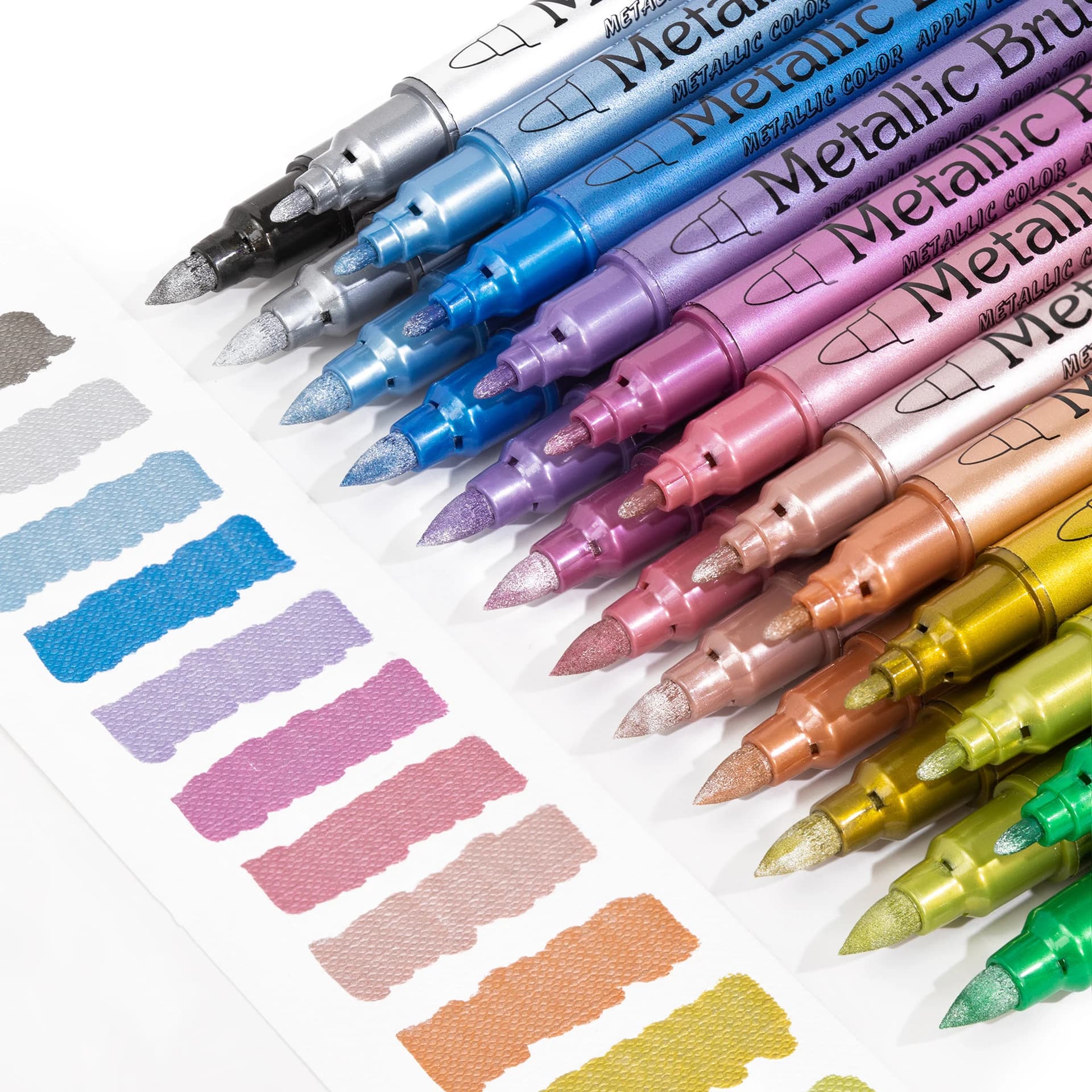 12 colori Pennarelli metallici Pennarello artistico permanente per Mestiere Manga Scrapbooking Metallo Pittura rupestre Cancelleria Forniture scolastiche