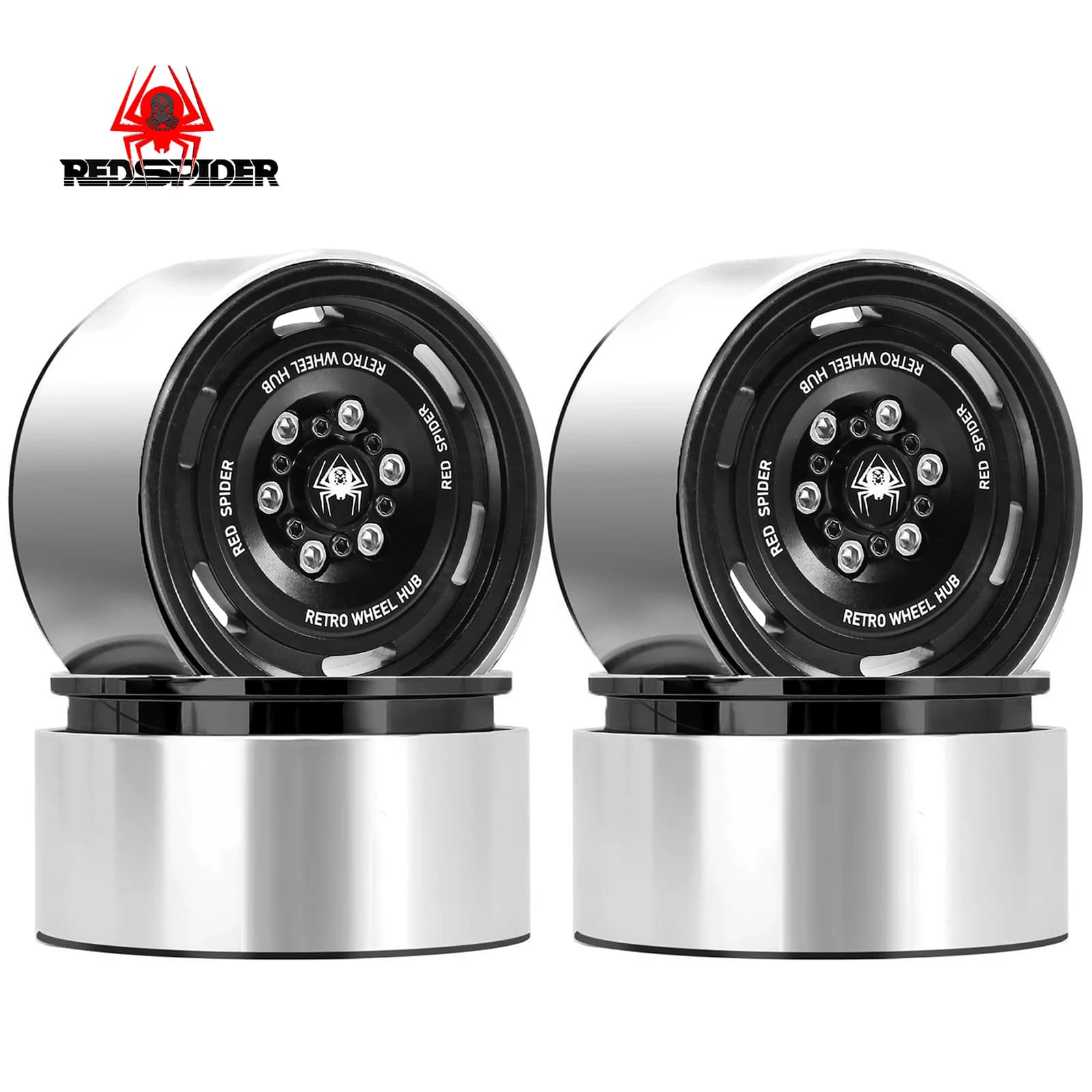RS RC Metallo 1.9 "Beadlock Cerchione Set di Pneumatici per 1/10 RC Crawler Auto Axial SCX10 Wraith RR10 Capra Traxxas TRX4 YK4082 YK4083