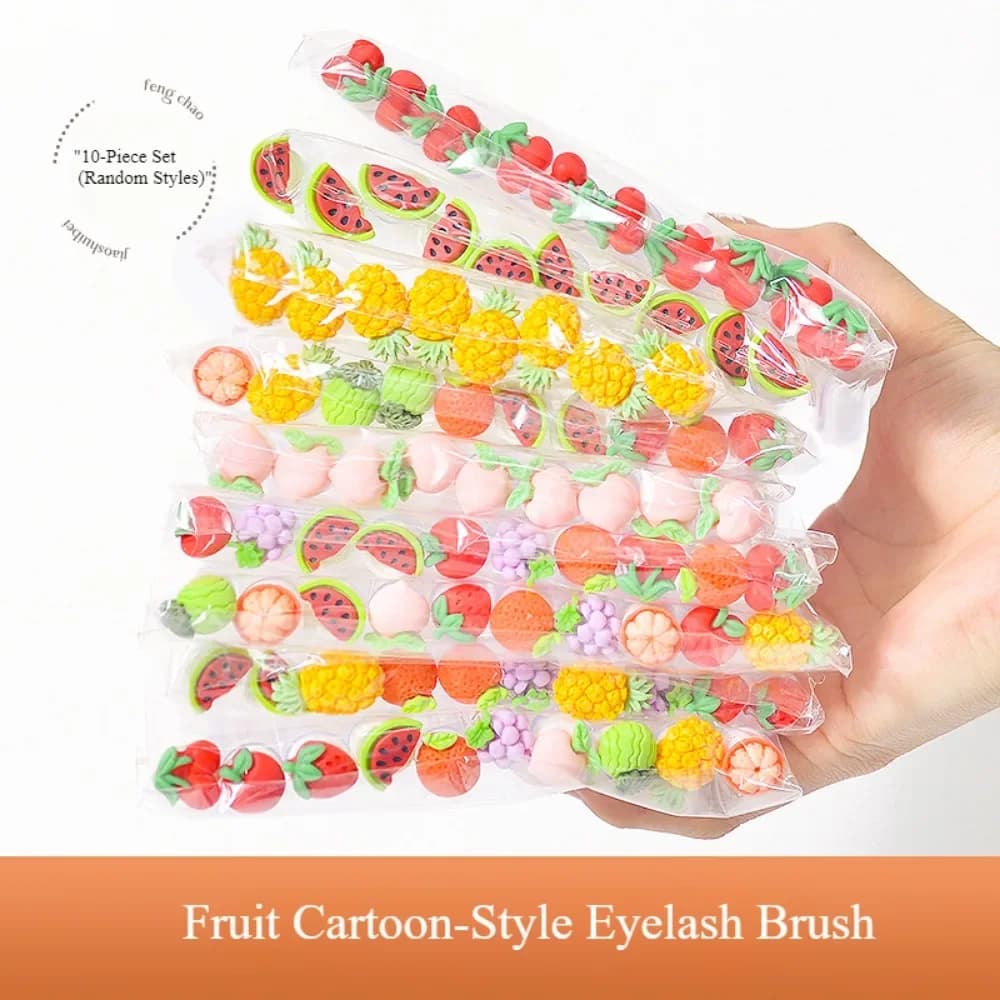 10 PCS/Set Fruit Collection Mascara Brush Reusable Lash Brush Spoolies Lash Extension Brushes Applicators Makeup Tools