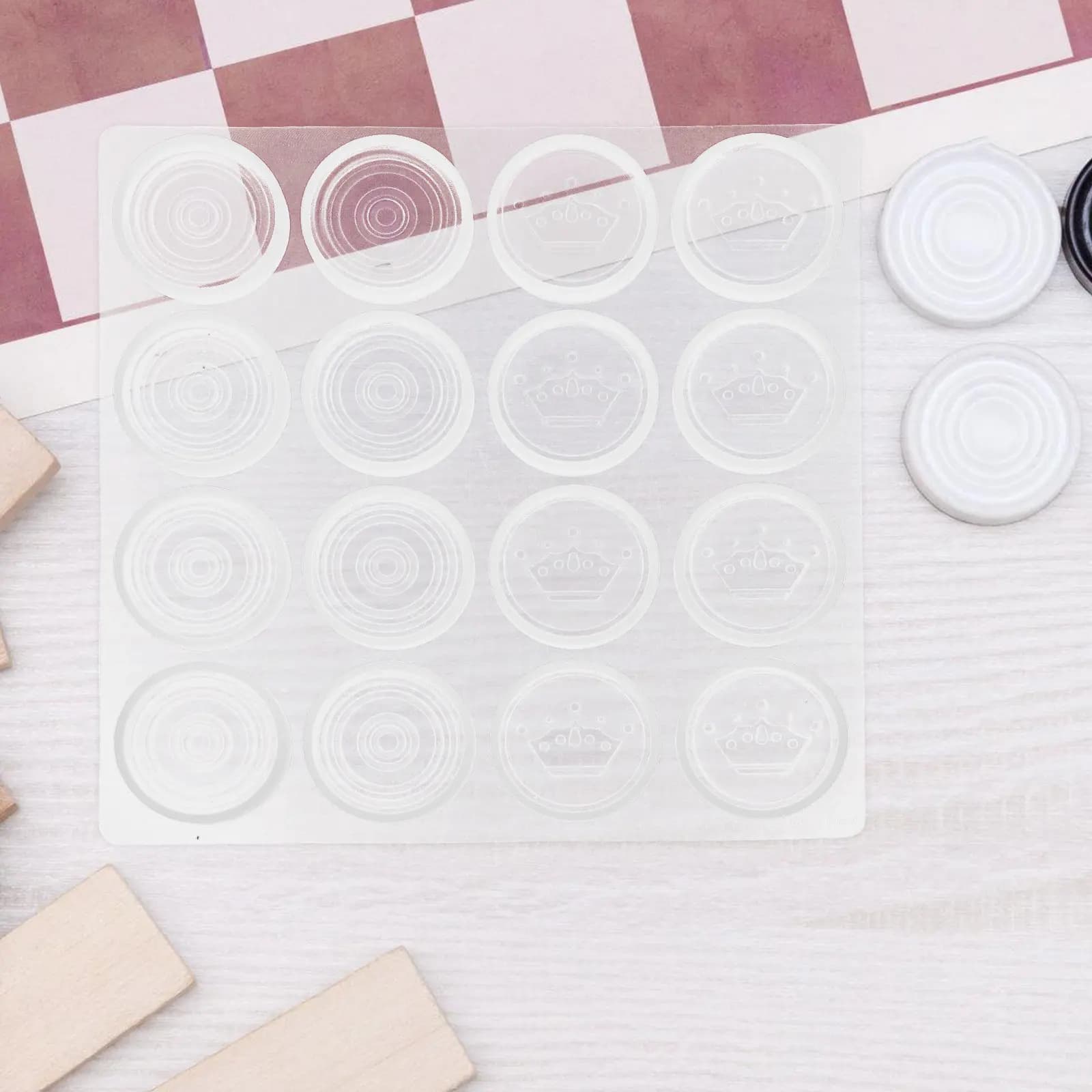High-Quality Flexible Silicone Chess Mould for DIY Crystal Epoxy Resin Casting Non-Stick Reusable Manual Mold for Creative