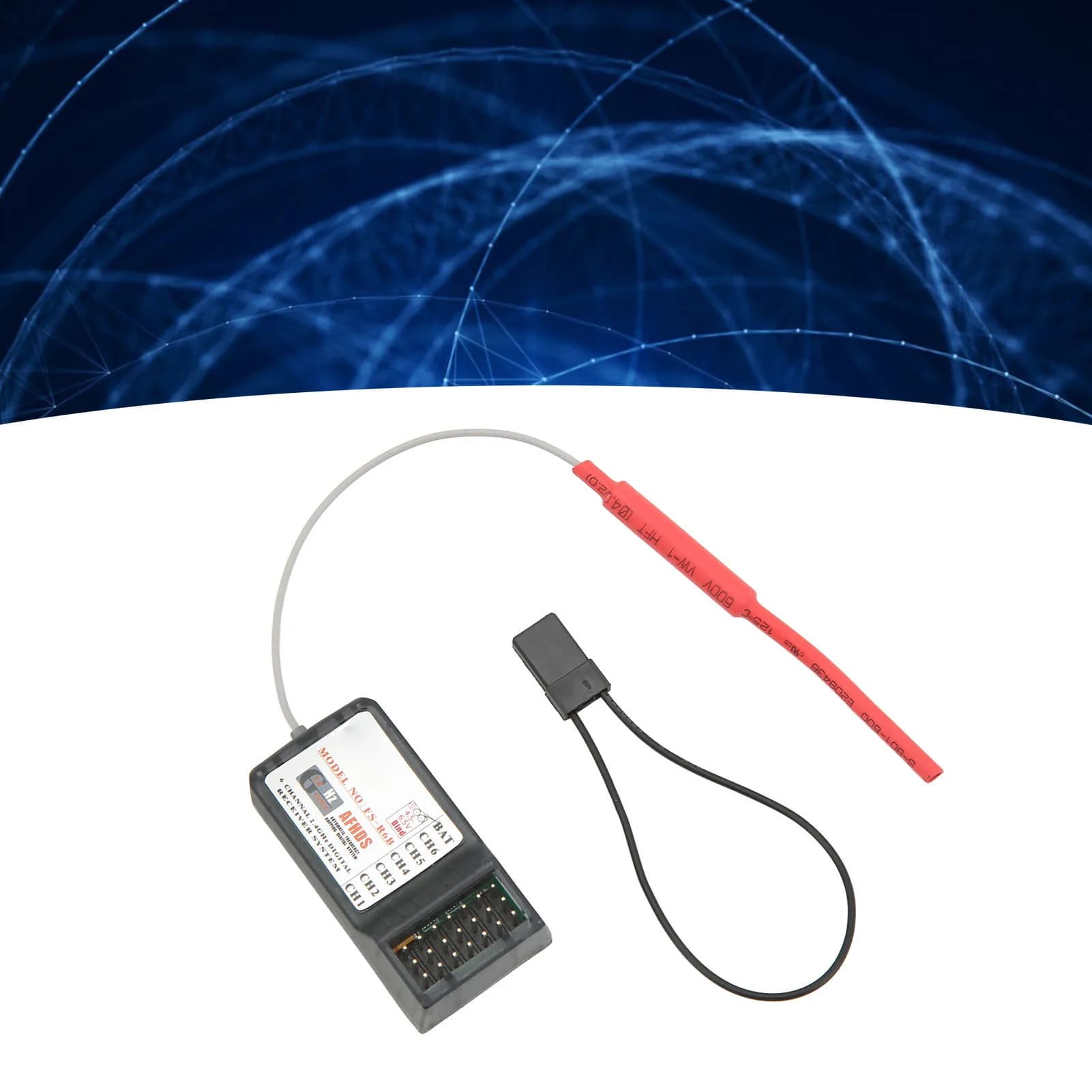 Ricevitore RC FlySky FS-R6B 2.4GHz 6CH per Aerei ed Elicotteri, Compatibile con Trasmettitori I6/TH9X/CT6B