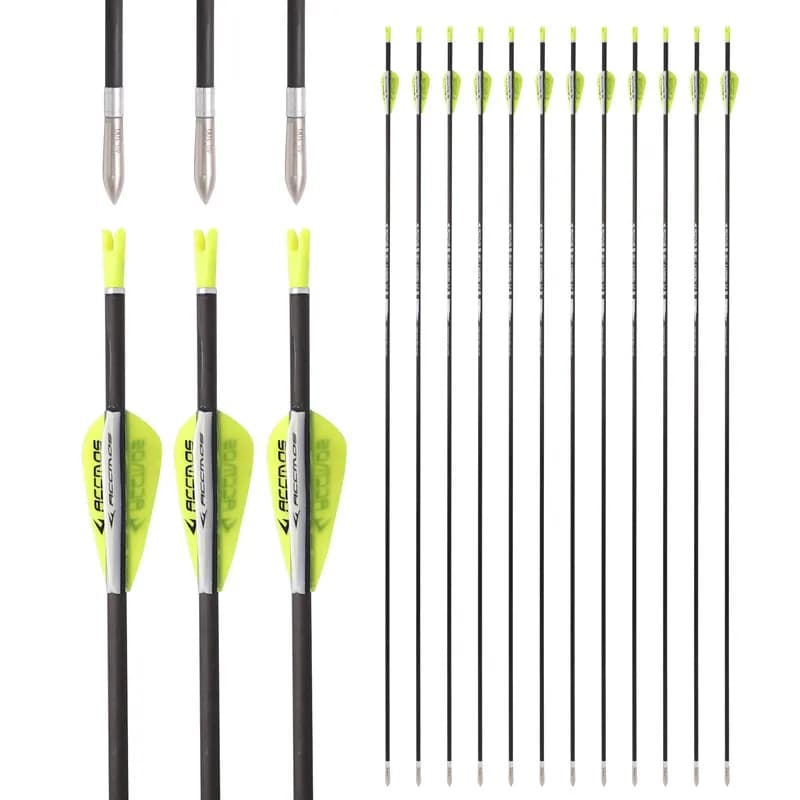 6 / 12 pz nuovo 40T freccia in carbonio ID3.2mm colonna vertebrale 350 400 500 600 700 800 900 1000 freccia in carbonio per accessori arco ricurvo
