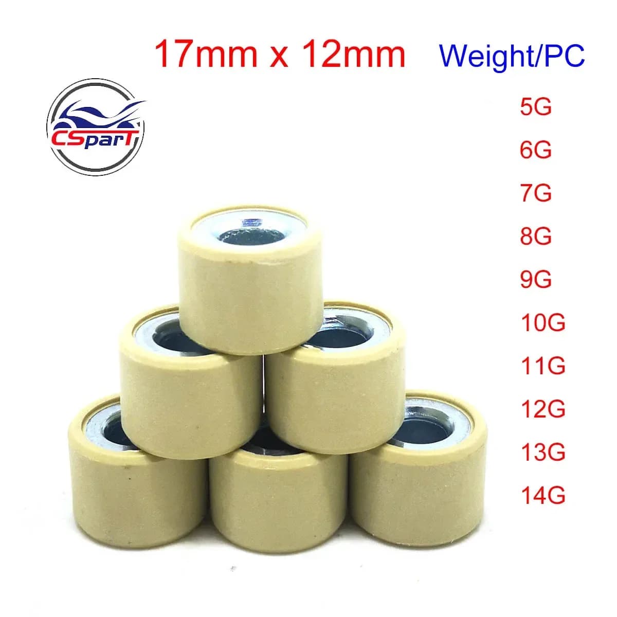 17x12 racing roller slider weight for APRILIA DERBI SUZUKI AG100 AN125 HS125T 150cc