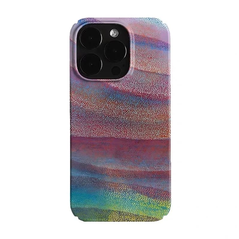 Custodia per telefono con piccolo punto colorato viola per IPHONE 17 Air 16E 15 PROMAX 14 Plus 13 12 MINI 11 PRO 16Plus XR Cover per telefono in acrilico