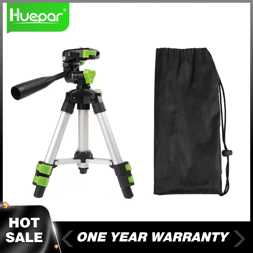 Treppiede Huepar per treppiede a livello laser da 19,7"/0,5 m con supporto per strumento di costruzione con montaggio a vite da 1/4"-20 per telefono, cellulare, fotocamera
