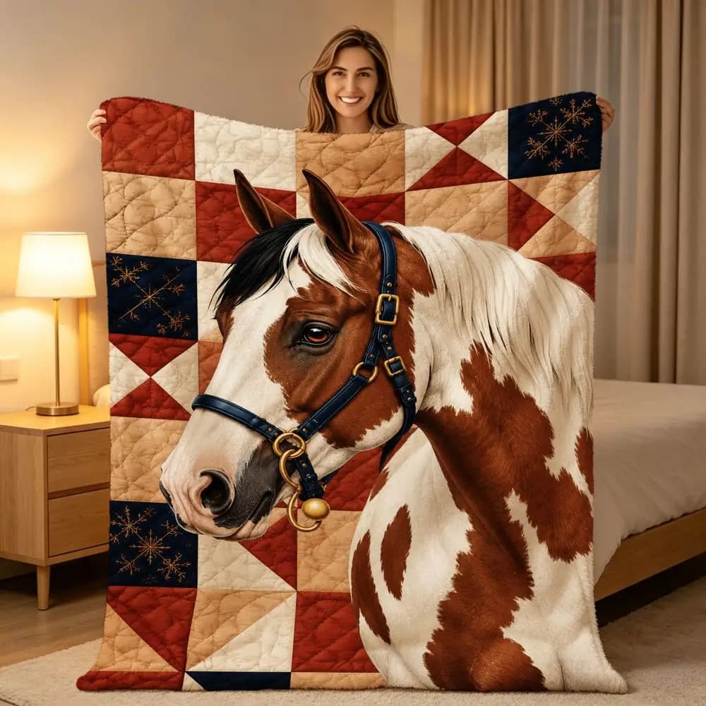 Rustic Pinto Horse Blanket Farm Western Patchwork Flannel Throw Blanket Vintage Country Style Sofa Bed Cover
