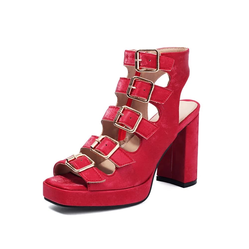 High Heels Summer Women Sandals Platform 2025 Large Size 44 45 47 Black White Red Party Dance Wedding Shoes Ladies Pumps 9565