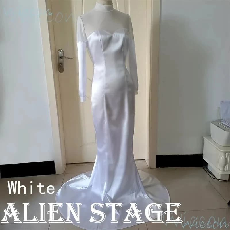 Anime Mizi Alien Stage Round 5 Cosplay Costume ruler of my heart Wig White Dress Uniform Halloween Party Outfit for woman;3,k8'