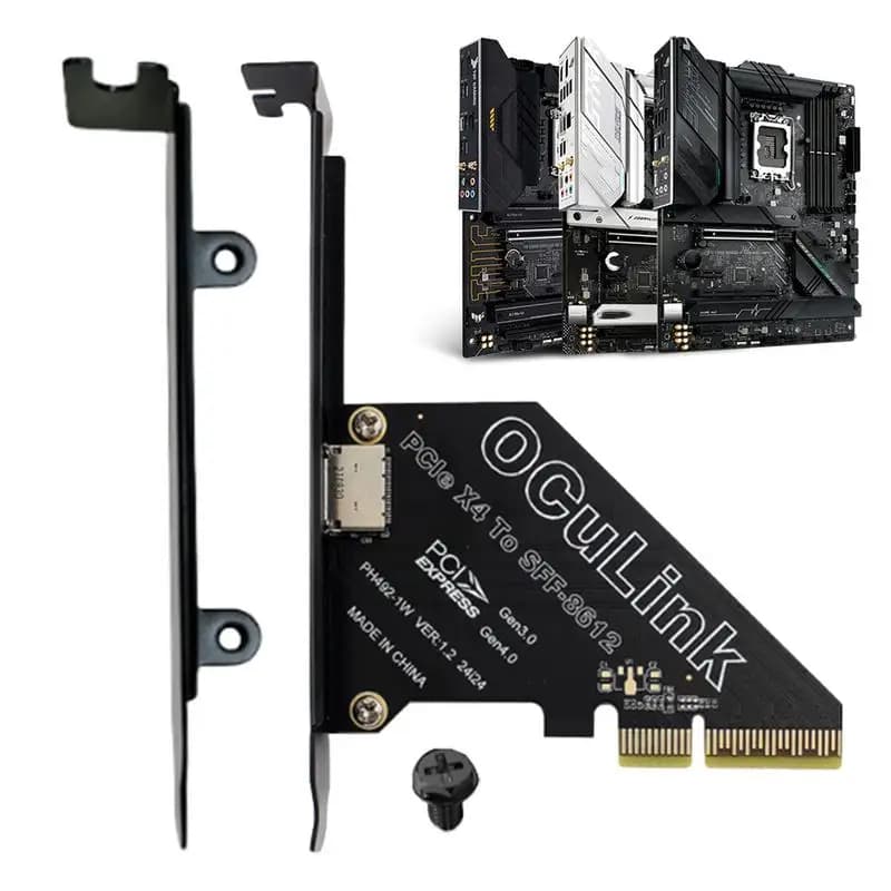 Scheda adattatore PCIe a SFF 8611 e 8612 Adattatore PCIE esterno Oculink SFF-8612 PCle4.0 PCIe X1 X4 Scheda madre Scheda grafica SSD U.2