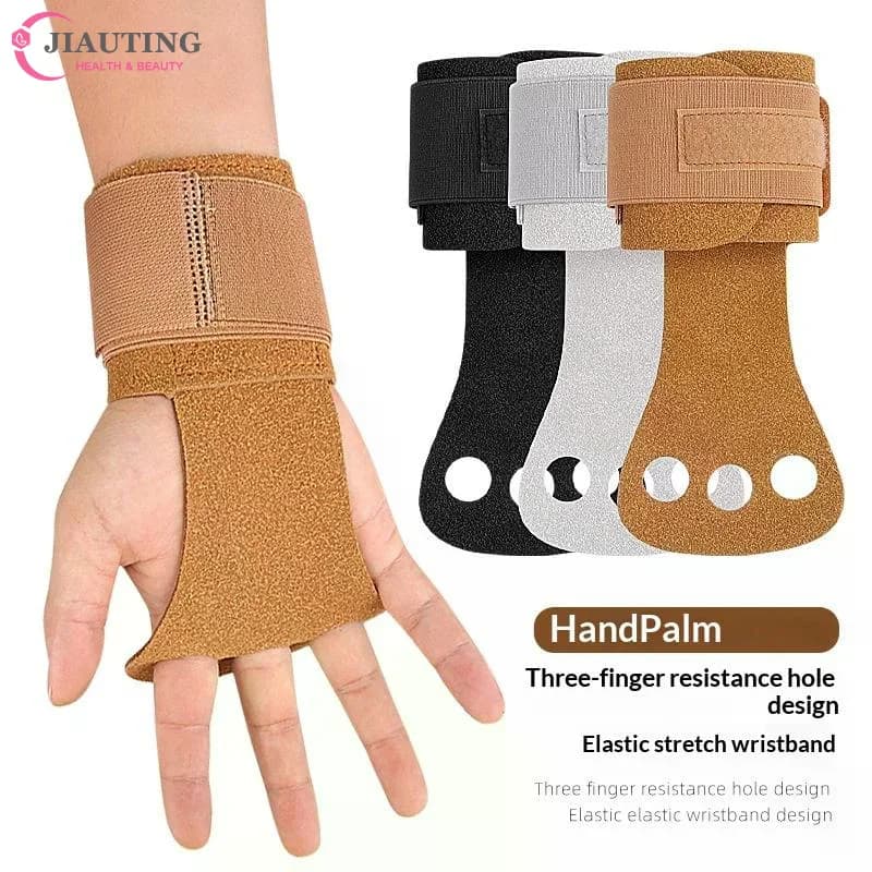 1 Leather and Cotton Gymnastic Gloves Paio, Traction Belts, Palm Protection, Dust Fax, Bovina Leather Gloves, Sports Gloves