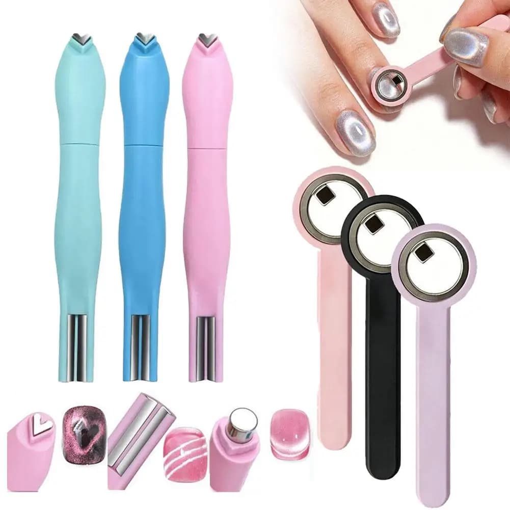 Penna magnetica per nail art 3D effetto occhio di gatto, per decorazioni unghie, magnetica, per smalto gel, magica, per manicure fai da te e strumenti da salone
