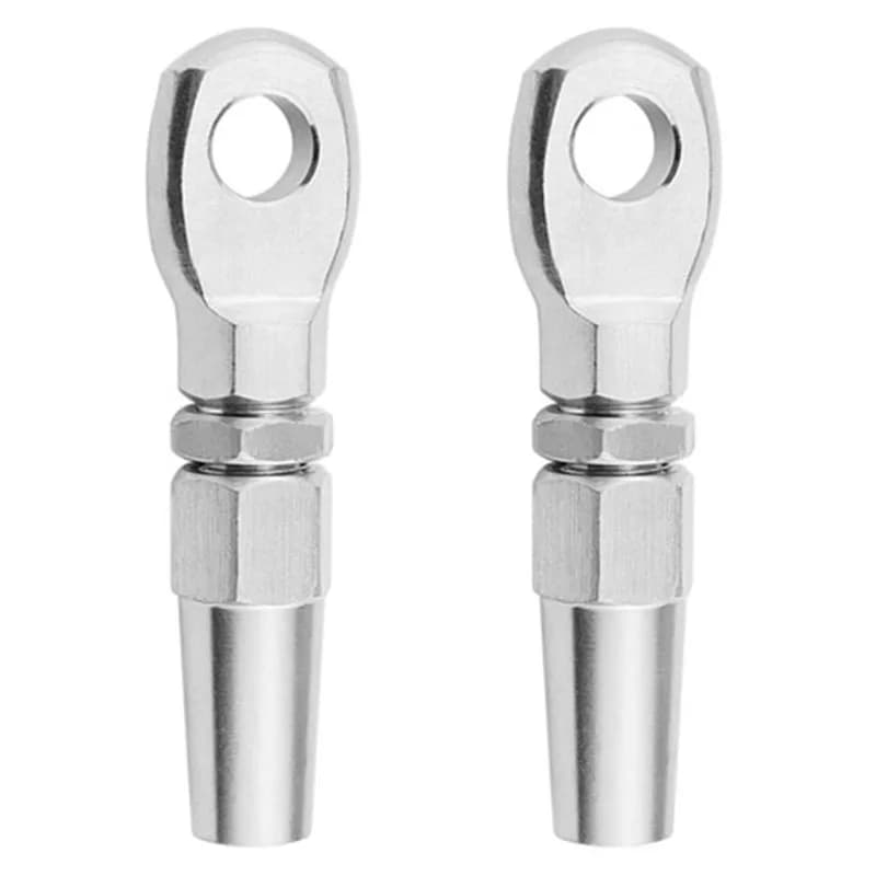 2Pcs Marine Grade 316 Stainless Steel Swageless Eye Terminal Wire Cable Rope Diy Fitting Rigging Hardware Balustrade Kit XT