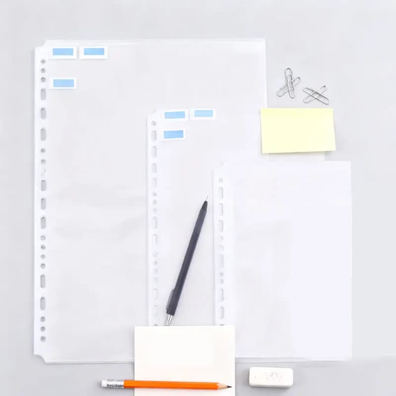 50 pezzi A4/B5/A5 sacchetto di file fogli sciolti buste trasparenti raccoglitore foglio di plastica sottile trasparente cartella di protezione documenti forniture per ufficio