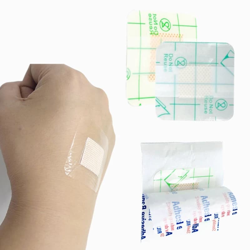 50 Pz/set 38*38mm Nastro Trasparente Patch per Bende Adesive di Primo Soccorso Cerotti Impermeabili Kit Cerotto Di Sopravvivenza Di Emergenza