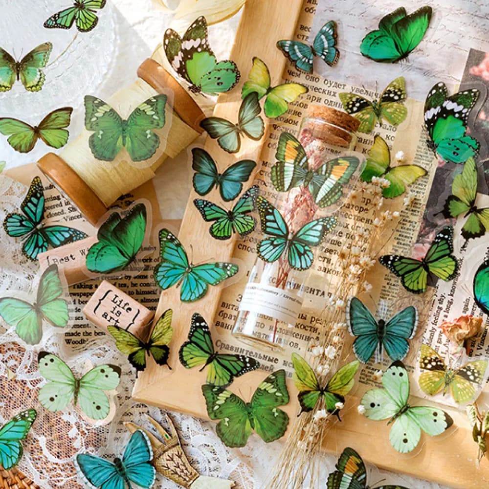 40 pz colorato ali di farfalla adesivi resina epossidica otturazioni pianta adesivo per fai da te stampo in Silicone riempitivo Nail Art artigianato Decor