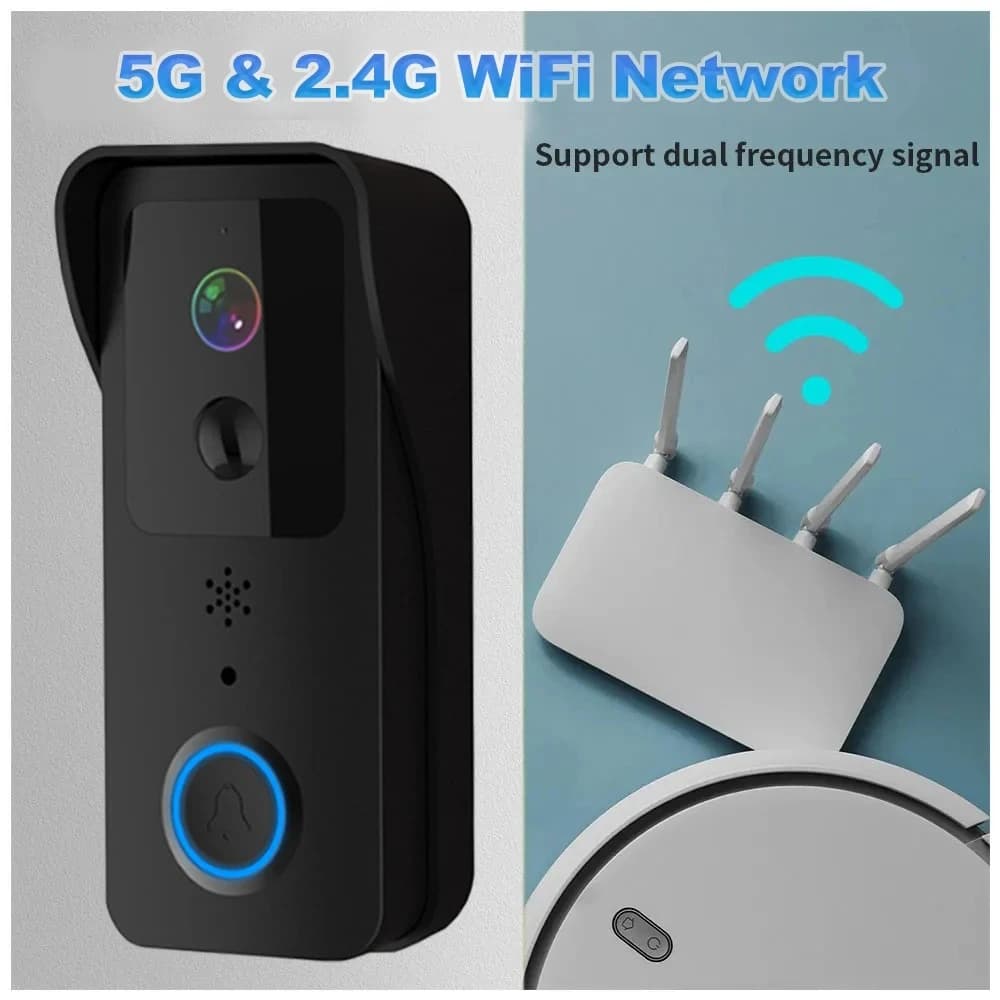 Videocitofono Wireless Smart 1080P Graffiti, Impermeabile, 5G Dual Band, Interfono WIFI, Visione Notturna, Strumento di Protezione per Esterni