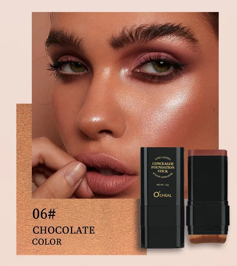 Crema Fondotinta in Stick Impermeabile 30g, Controllo dell'Olio, Miglioramento della Pelle, Trucco Illuminante, Copertura Duratura, Cura della Pelle