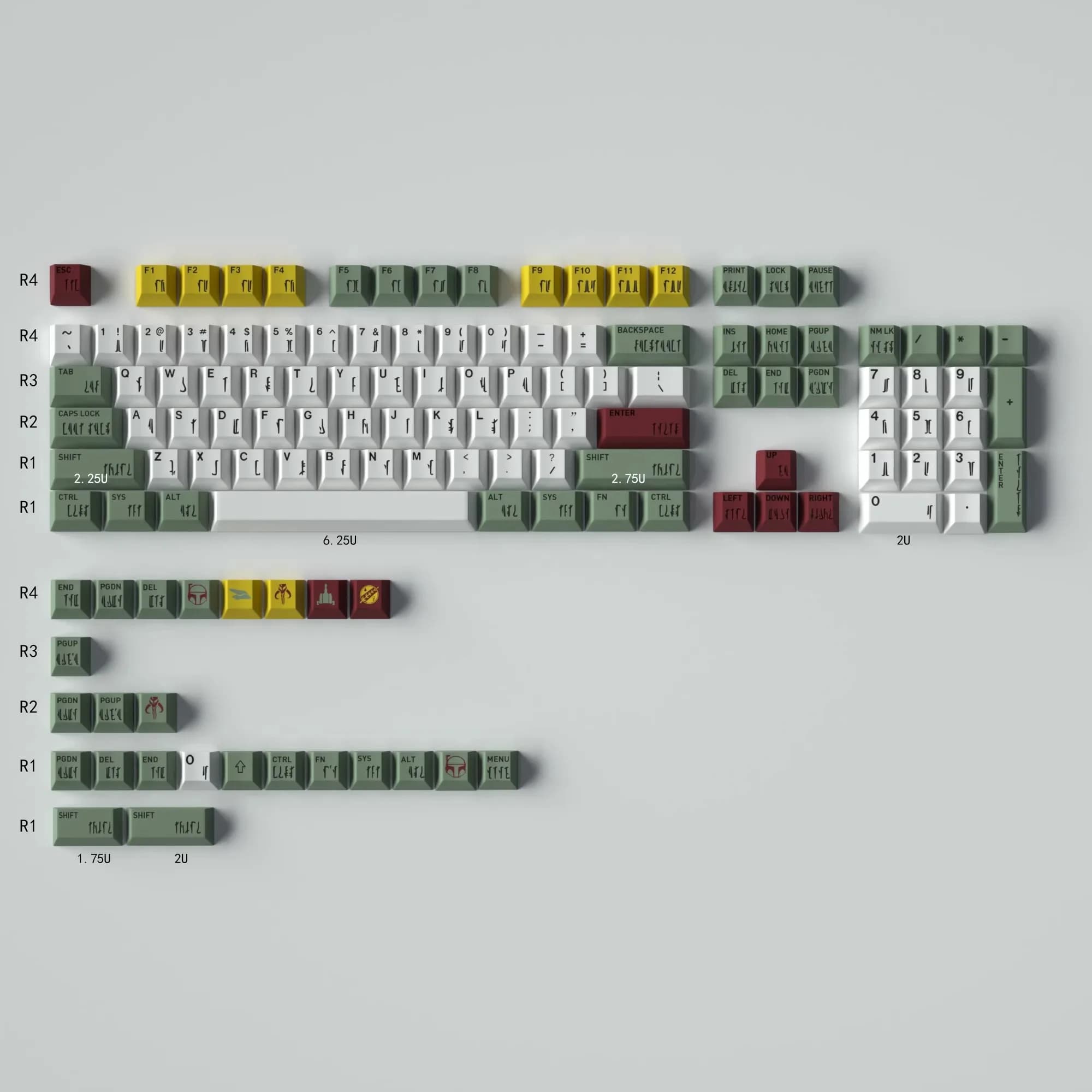 130 tasti/set GMK Keycaps Cherry Profile Custom Keycap PBT Key Caps per Star Wars Boba Fett Gaming tastiera meccanica GH60 GK64