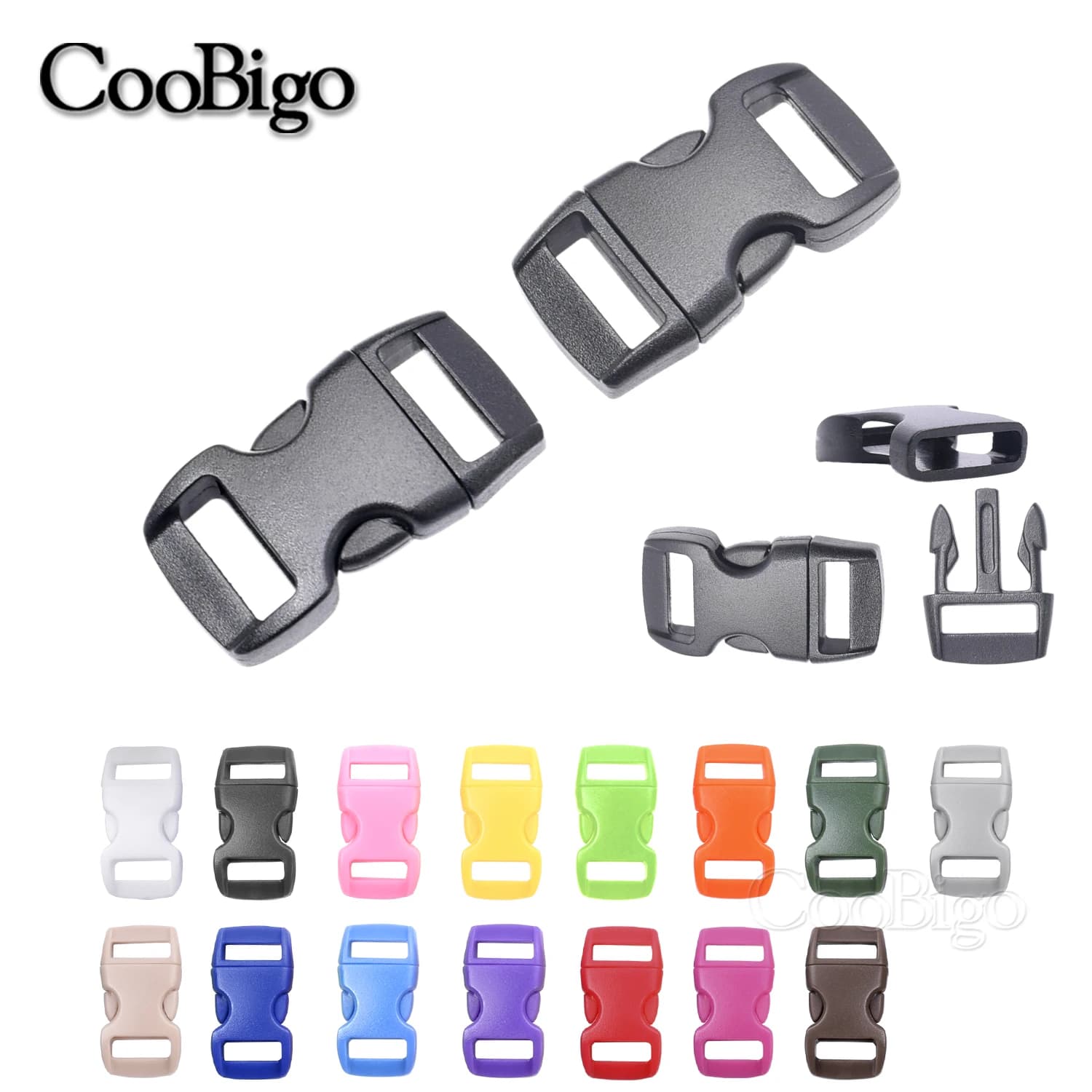 50 pz Paracord fibbia 3/8 ''(10mm) Paracord bracciale fibbie Clip paracadute Clip Paracord chiusure collare per gatti all'aperto fai da te