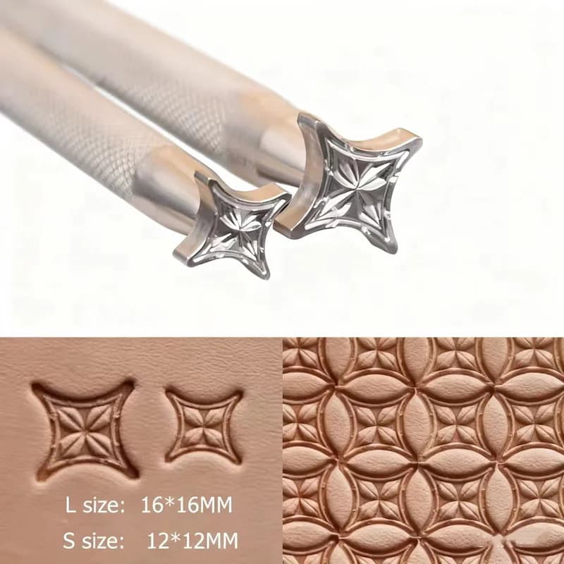 Set di timbri arabeschi di grano MS12 16x16/MS09 12x12mm - Strumento modello botanico in acciaio inossidabile 304 per pelle conciata al vegetale