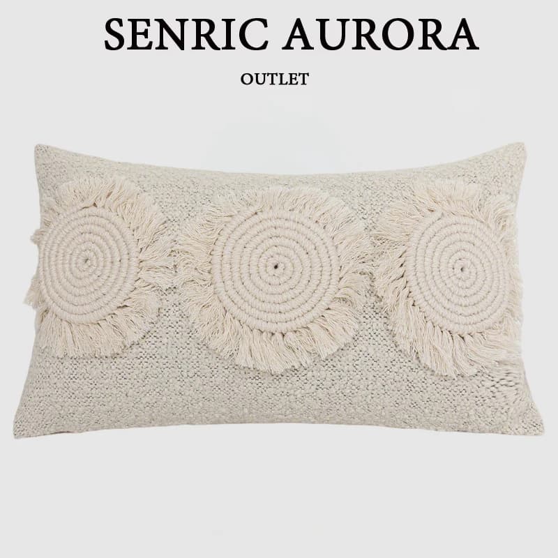 Federa per cuscino lombare trapuntata con geometria patchwork marocchina Federa per cuscino con accento in cotone e lino beige naturale Decorazioni per la casa chic