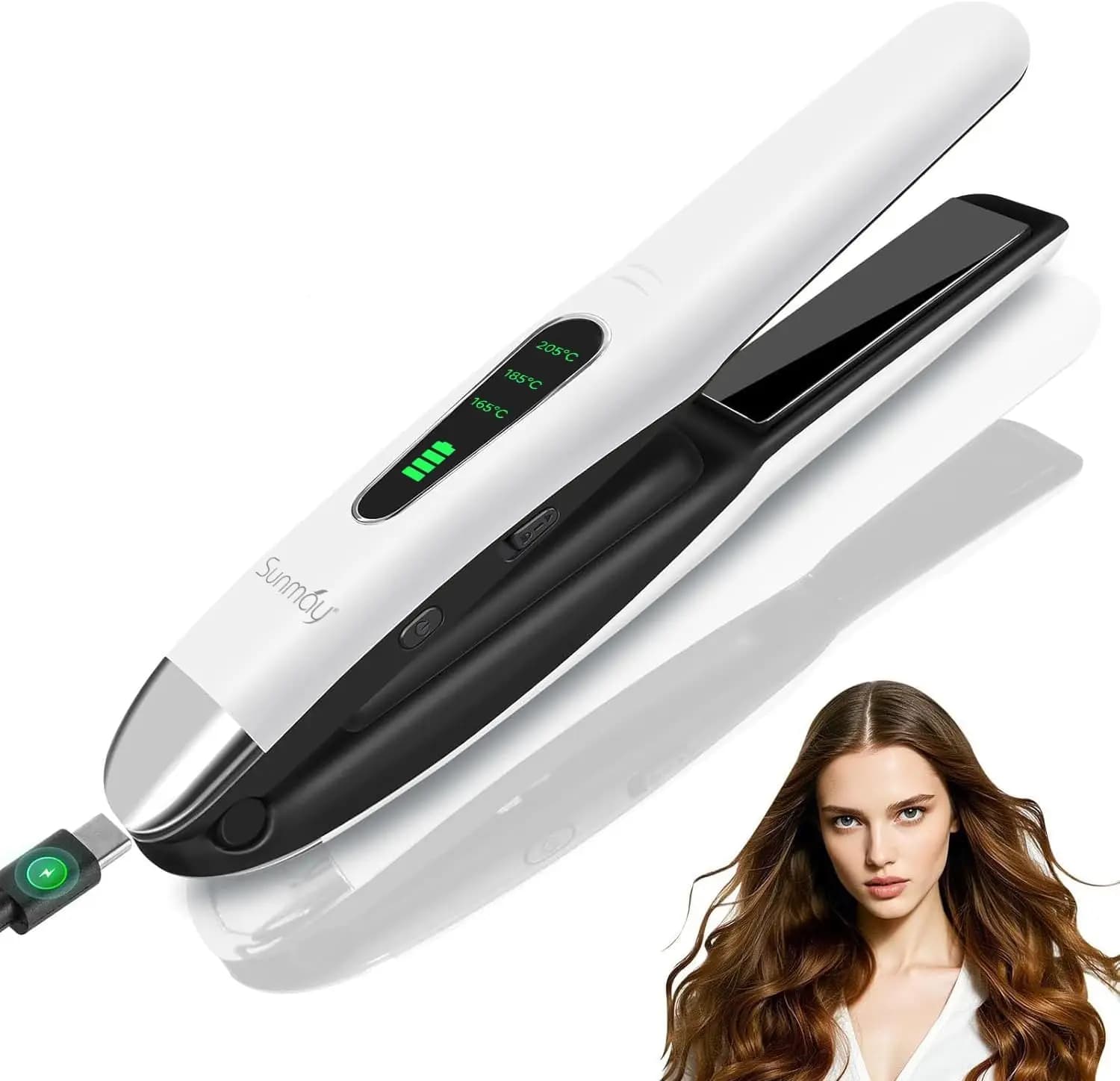 2-in-1 Wireless Portable Hair Plate, Quick Heating, USB-C Rechargeable for Travel