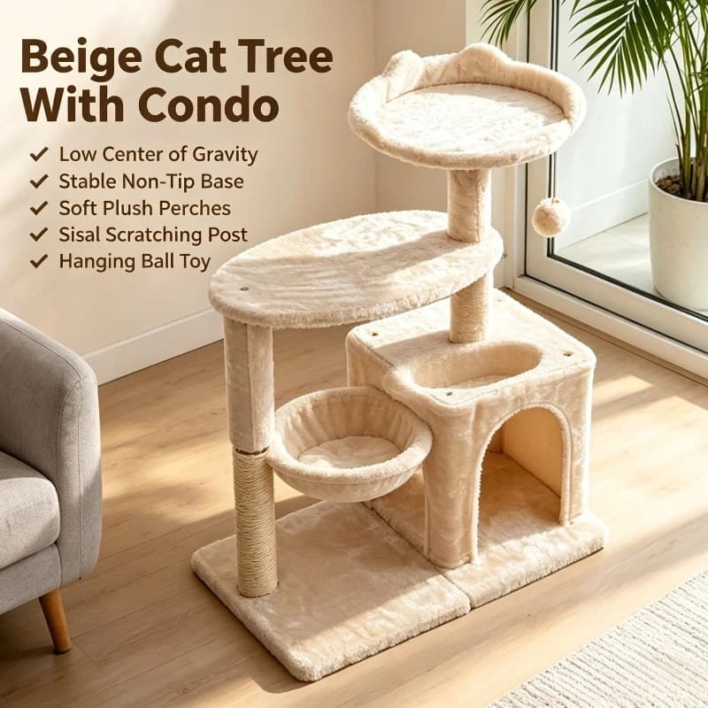 Multi‑Function Cloud Shaped Cat Tree Double‑Layer Platform Cat Cave Wear‑Resistant Sisal Post Play Toy for Cats