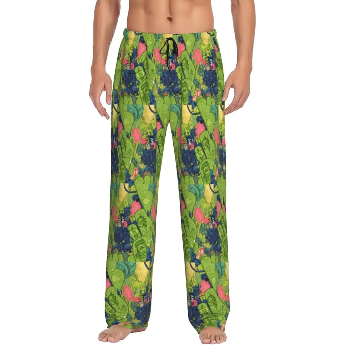 Pantaloni da pigiama da uomo personalizzati R-Regular Show Stampa Pantaloni da notte per dormire anime carini con tasche