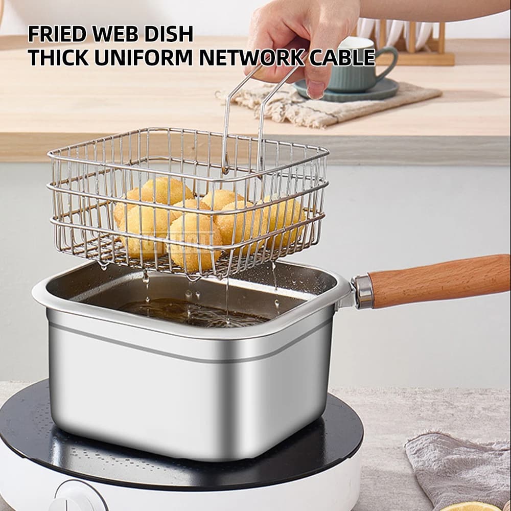 Pentola da cucina elettrica in acciaio inossidabile Padella Scatola di conservazione esterna Friggitrice portatile da 2500 ml a vapore