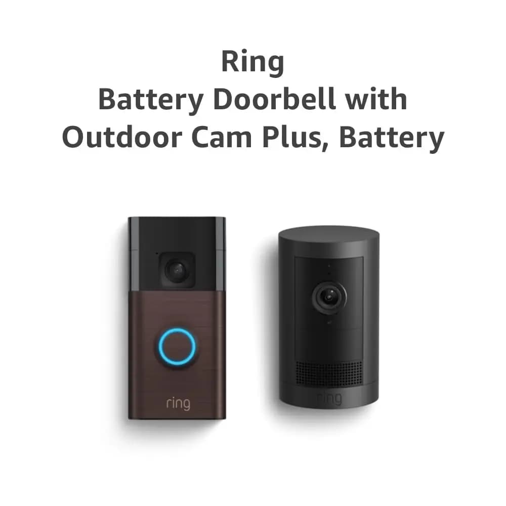 Campanello Video a Batteria, Bronzo Veneziano e Outdoor Cam Plus, Nero - Vista da Testa a Piedi