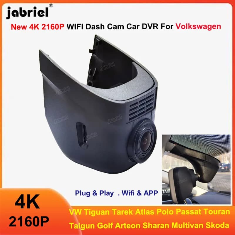 4K 2160P Wifi Dash Cam Per Volkswagen VW glof Polo Touran Passat B8 Tiguan Jetta sharan Caddy 2015 -2022 Auto DVR per Seat Skoda