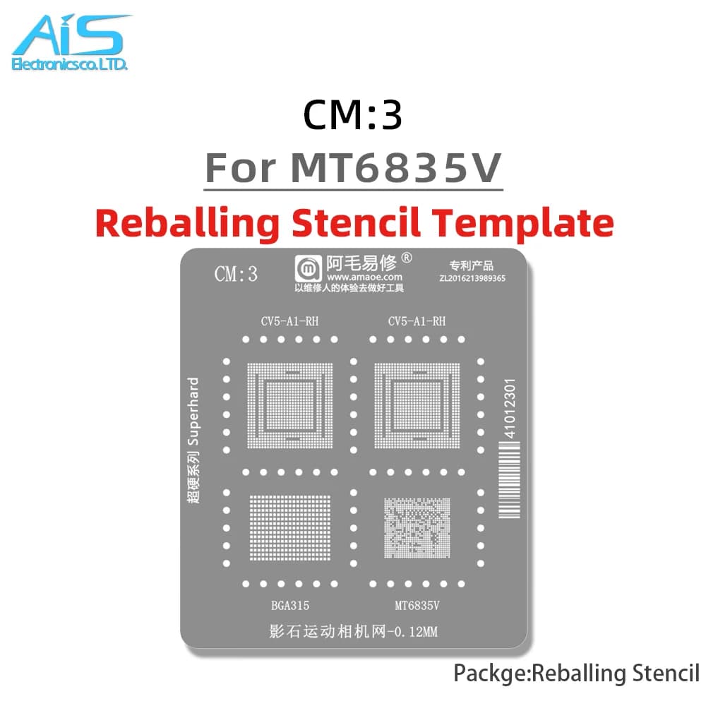 CM3 BGA Reballing Stencil Model For Insta360 Action Camera CV5-A1-RH BGA315 MT6835V RAM CPU Positioning Plate Pool Network Plant