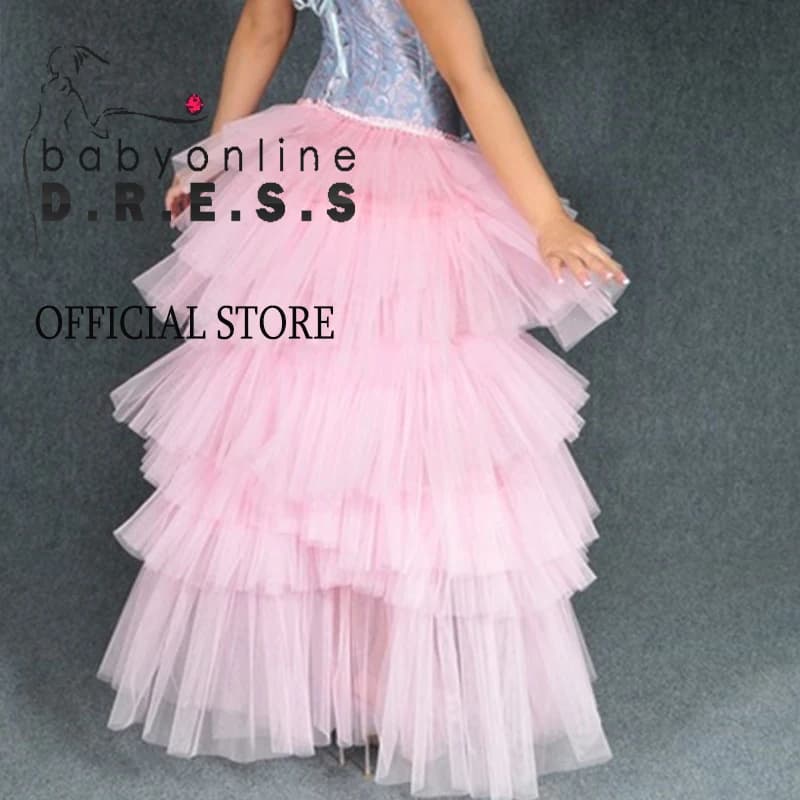 BABYONLINE gonna di Tulle alta-bassa gonna asimmetrica a balze a strati abito di Tulle Punk sotto sottoveste vestito da festa di Halloween