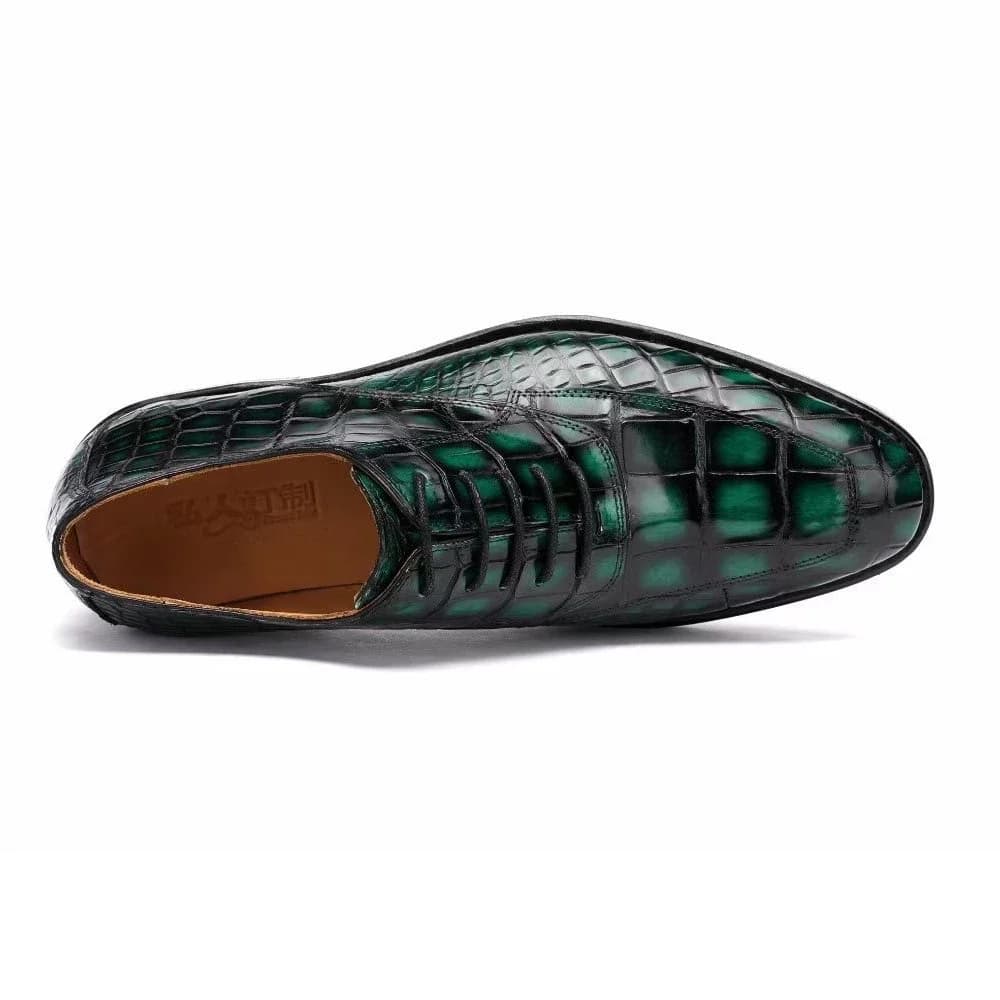 yingshang 2025 nuove scarpe formali da uomo scarpe eleganti maschili scarpe di coccodrillo verde pennello colore moda