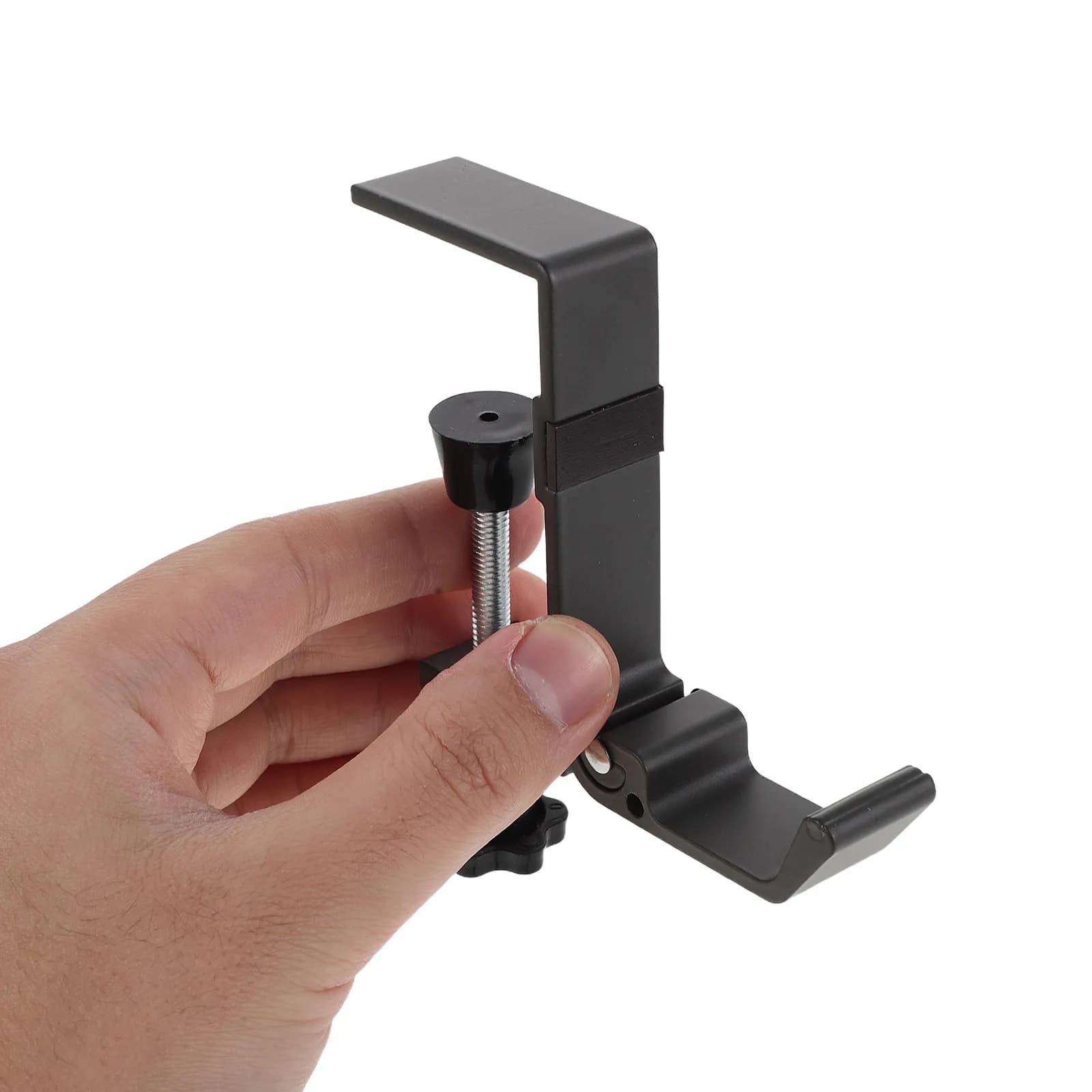 Adjustable desk support for headphones (2 pieces) with space saving clamp for office, gaming and studio