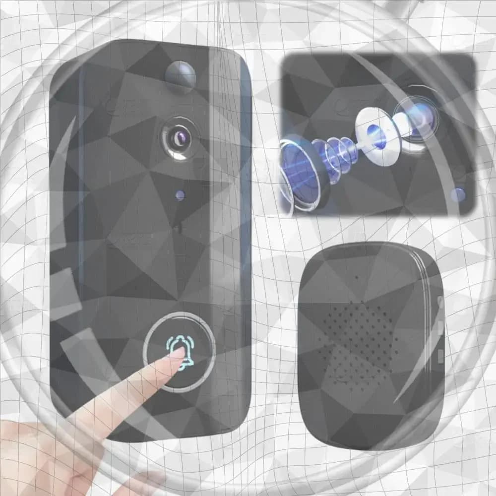 Campanello Video Wireless WiFi con Visione Notturna IR, Rilevatore di Movimento, Videocitofono Intelligente per Sistema di Allarme Domestico